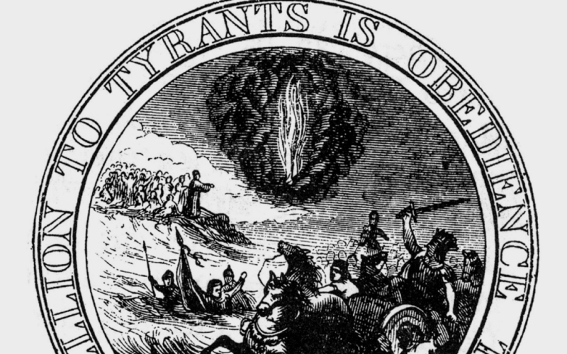 Benjamin Franklin's design for the reverse of the Great Seal of the United States